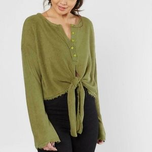 FREE PEOPLE Emma's Henley Crop Top